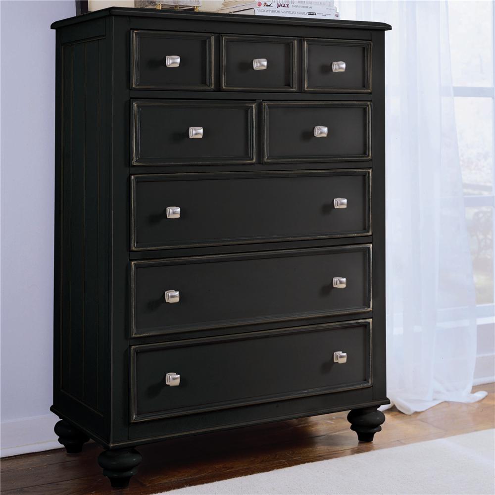 American Drew Camden Dark 919215 5 Drawer Chest with Nickel Hardware